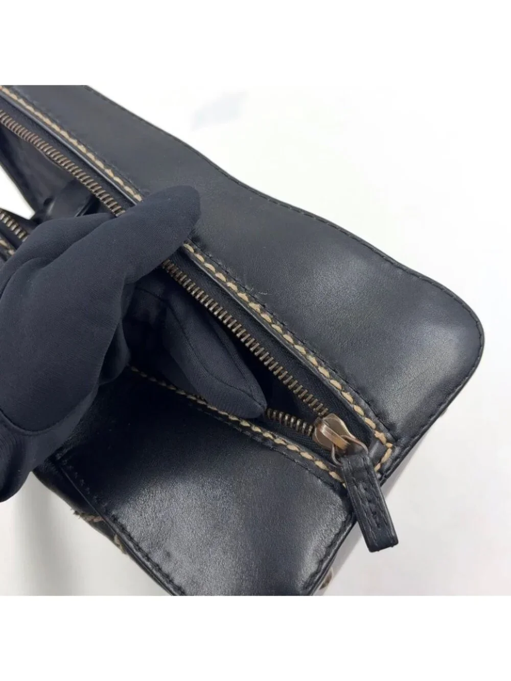 Chanel Wild Stitch Calfskin Black Handbag Gold